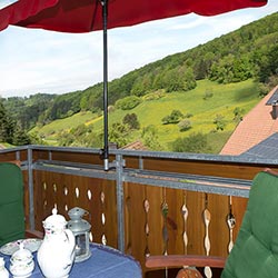 Herrlicher Ausblick vom Balkon der Ferienwohnung Hofblick